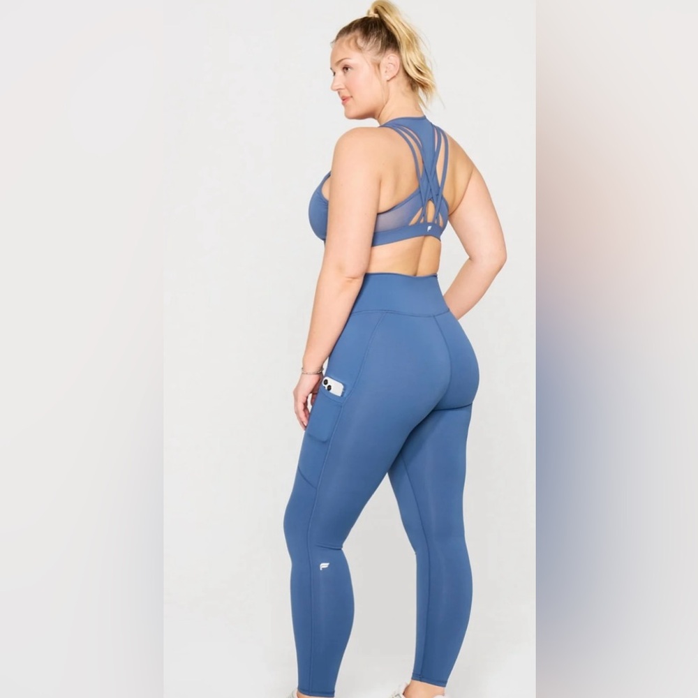 NWT Fabletics OnTheGo PowerHold High-Waisted Legging In Classic Indigo Sz L Tall